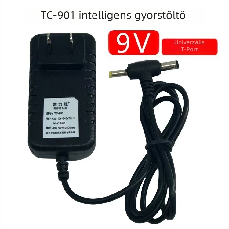 Színváltó USB töltő, 5V 1A, kijelzővel