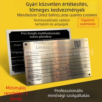 Egyedi alumínium és rozsdamentes acél jelölések gépészeti berendezésekhez – szitanyomásos névtáblák és fém ajtótáblák