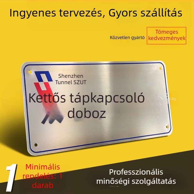 Egyedi alumínium és rozsdamentes acél jelölések gépészeti berendezésekhez – szitanyomásos névtáblák és fém ajtótáblák