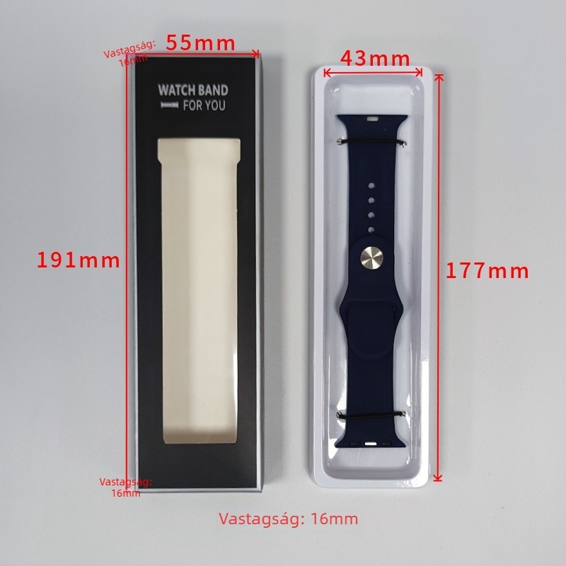 Raktáron lévő szilikon-bőr óraszíj csomagoló doboz, iWatch szíj színekhez fehér PET blisterrel