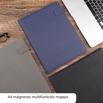 Bőr A4 méretű multifunkciós mappa csattal, dokumentum rendező és logó testreszabás