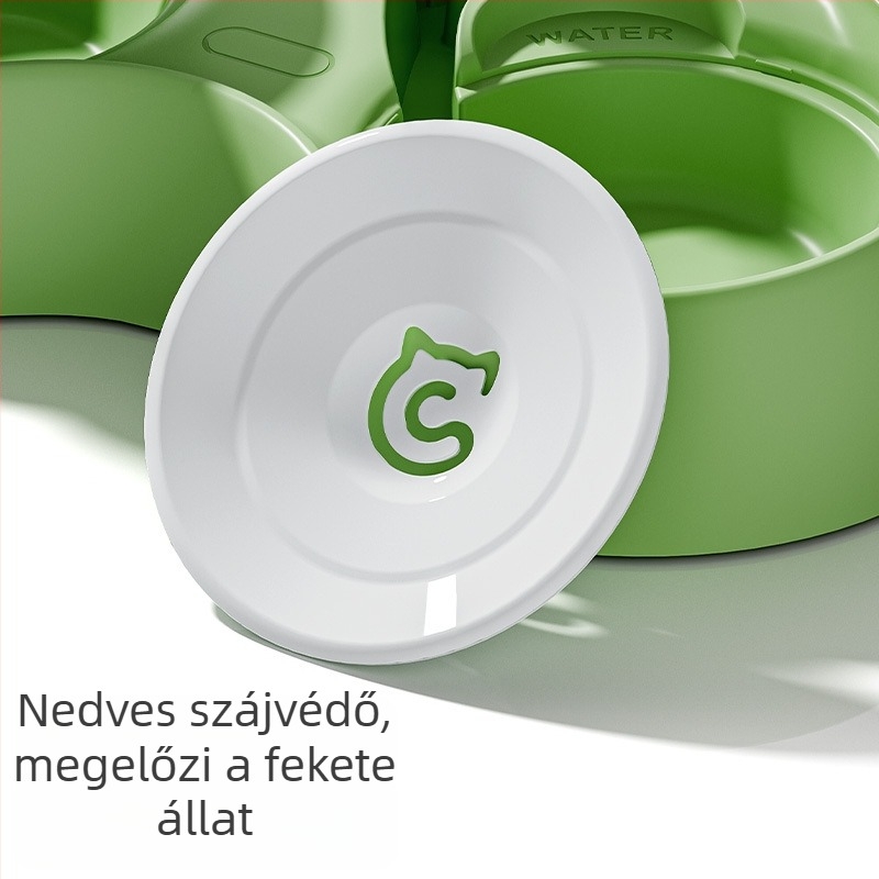 Két tálas tál háziállatoknak – víz és etetés egyben, 2 az 1-ben, kiöntés elleni, kutyáknak és macskáknak