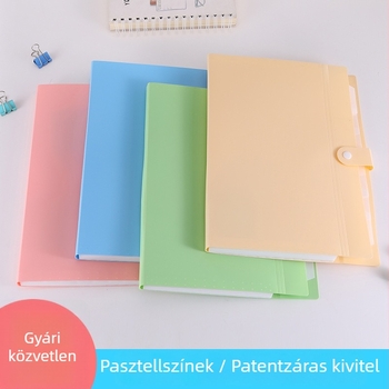 Bonbon színű, többrétegű irattartó mappa dokumentumokhoz és dolgozatokhoz, testreszabható