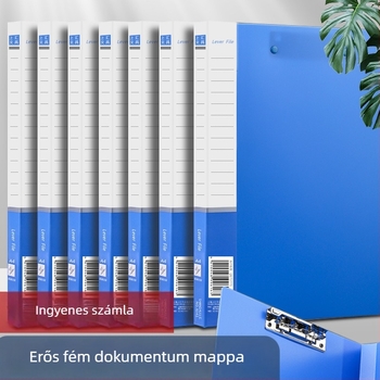Személyre szabott A4-es mappa egy- vagy dupla kapoccsal, kék színű, vastagított dokumentumok rendezője diákoknak.