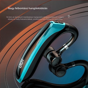 Vezeték nélküli Bluetooth fejhallgató fülrögzítővel, egyoldalas kialakítás, több mint 8 óra üzemidő, sporthoz, futáshoz és üzleti célokra.