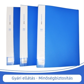 A4 dokumentumtartó mappa átlátszó, erős klipszel, műanyag irodai kellékek, VR3 modell, 60 lapok