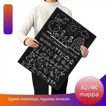 A3/A2 adatmappa és vázlatalbum, 4 részes műanyag mappa