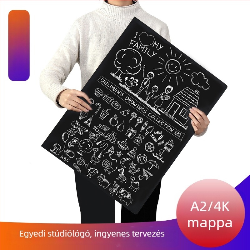 A3/A2 adatmappa és vázlatalbum, 4 részes műanyag mappa