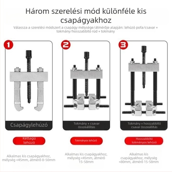 Mini csapágyeltávolító húzó a váltóhoz — csapágyeltávolító, 45-ös acél, szoros fogás, gyorsoldó patron és szétválasztó