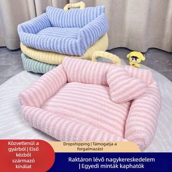 Téli fleece-béléssel ellátott macskafészek, meleg kis testű kutyák és macskák számára