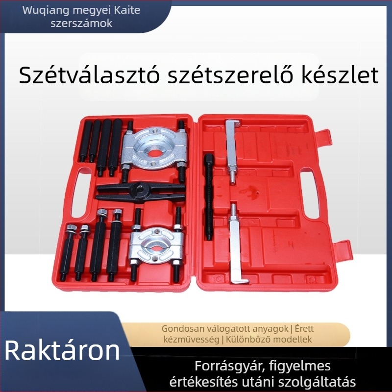 Váltócsapágy-eltávolító készlet: csapágykihúzó, kettős korongos pillangókihúzó, szétválasztó