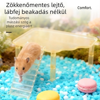 Átlátszó akril létra hörcsög számára platformával, csúszásmentes, dekoratív kiegészítő kisállatoknak
