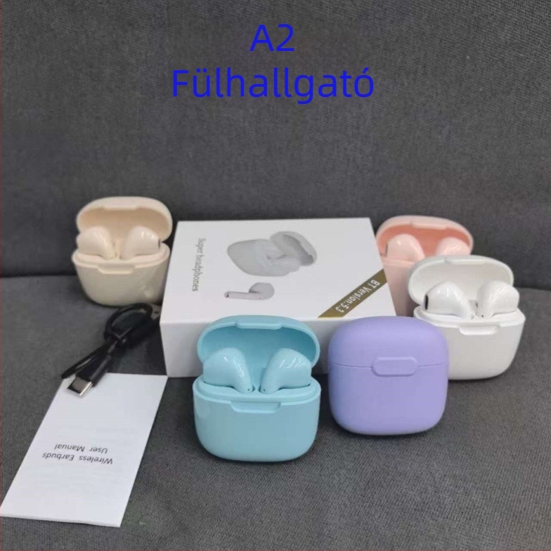 A2Pro Bluetooth in-ear vezeték nélküli sportfülhallgató, 5.3 hosszú üzemidő, mini Macaron