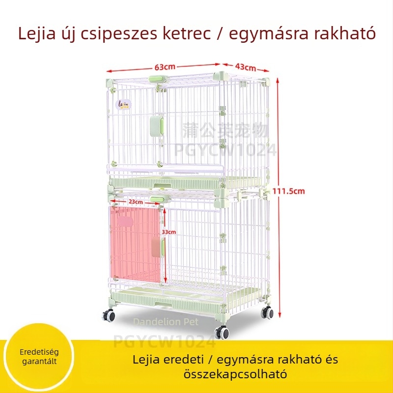 Lejia házikedvencek snap-on összeszerelhető ketrece, egymásra tehető és csatlakoztatható, macskáknak és kutyáknak, kis- és közepes méretű kutyáknak