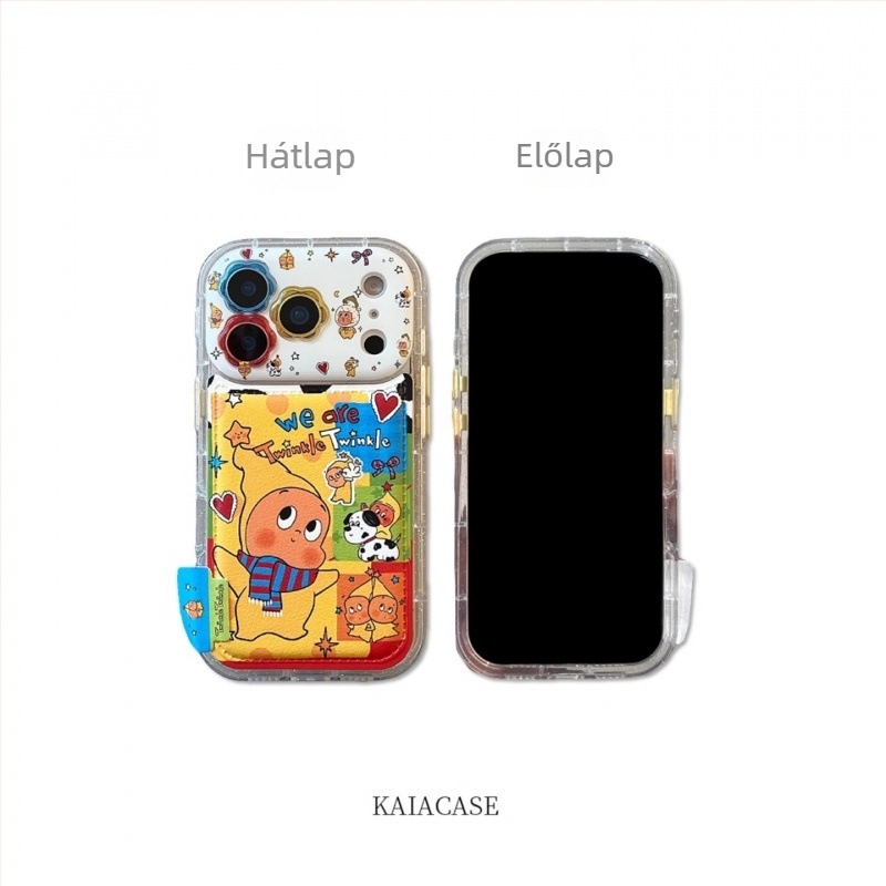 TPU telefontok iPhone 16 Pro és 17 Pro Max készülékekhez, játékos rajzfilmszereplőkkel és csillag motívummal