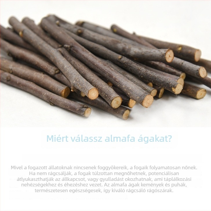 Szárított almaág rágóbot hörcsögöknek, nyulaknak és tengerimalacoknak