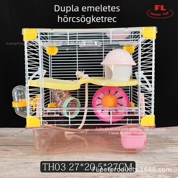 Fulin kétszintes tájkép hamsterketrec – villa, fészek, kiegészítők, játékok, kis kastély, panorámás átlátszóság