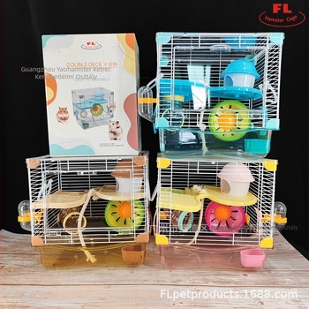 Fulin kétszintes tájkép hamsterketrec – villa, fészek, kiegészítők, játékok, kis kastély, panorámás átlátszóság