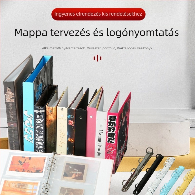 Átlátszó névjegykártya-album kivehető oldalakkal, vastag kemény fedéllel a fényképek tárolására