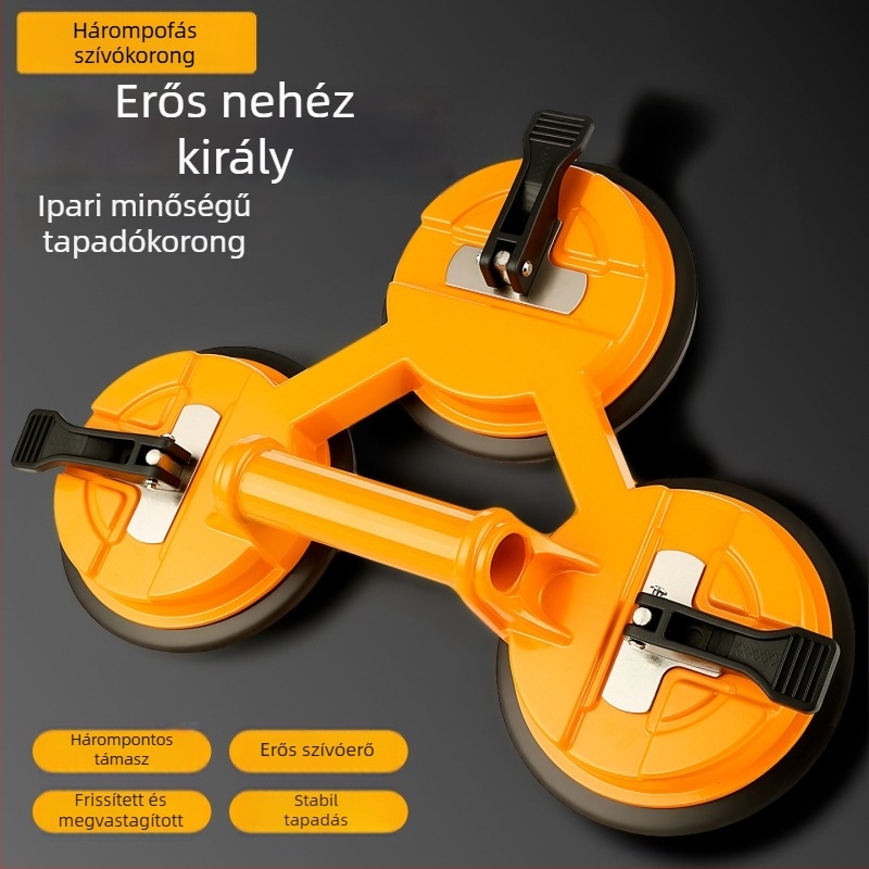 Üveg vákuumos emelő három csipeszzel, ipari nehéz kivitel padlóburkolatok telepítéséhez