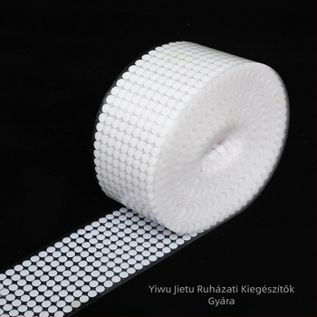 Öntapadó Velcro szalag körkörös pöttyökkel, nylon-poliészter keverék, ruházathoz, háztartási textíliákhoz és ipari felhasználáshoz