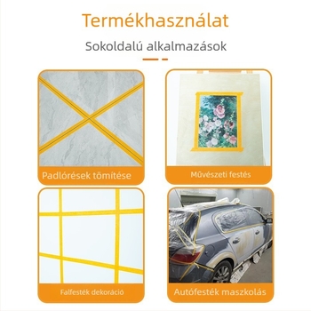 Magas viszkozitású Washi-szalag, texturált papír, sárga, szélesség 10–50 mm, hossz 20–50 m, ragasztó nyom nélkül, beltéri dekorációhoz