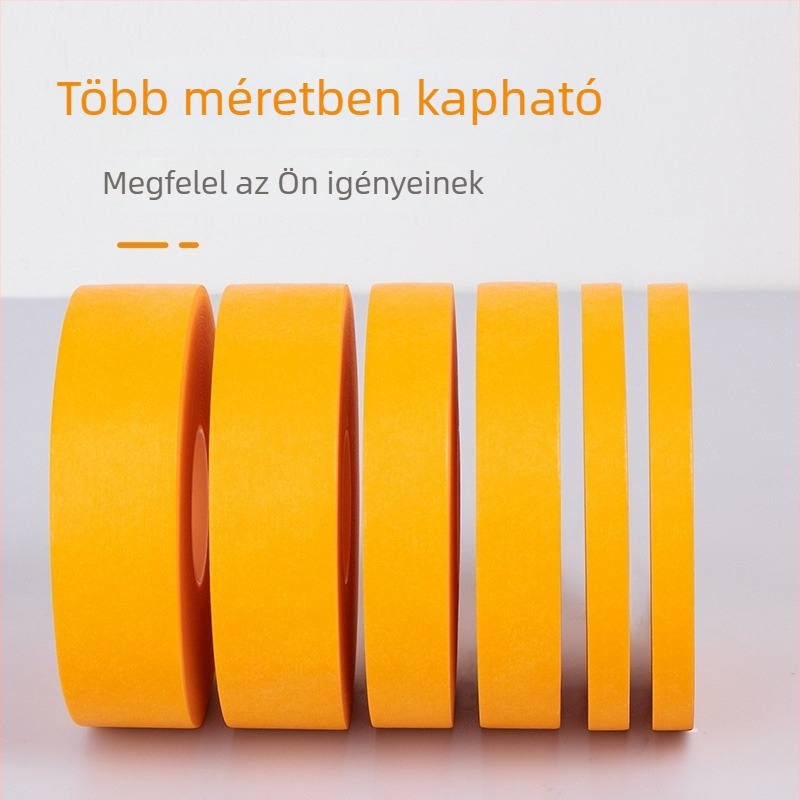Magas viszkozitású Washi-szalag, texturált papír, sárga, szélesség 10–50 mm, hossz 20–50 m, ragasztó nyom nélkül, beltéri dekorációhoz