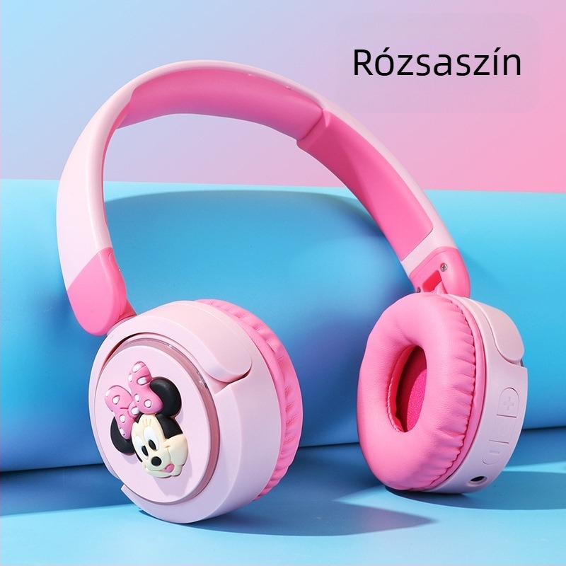 BT33 Bluetooth fejhallgató Cartoon mintával, fejre illeszkedő, sztereó hangzás, diákoknak és gyerekeknek
