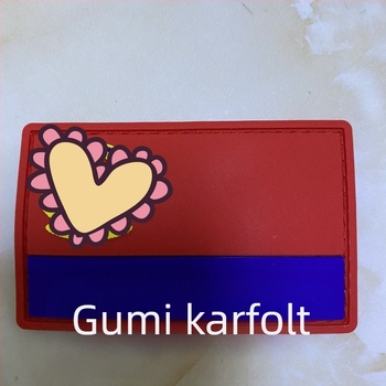 Velcro-záras karpánt zászlólogóval, PVC puha gumi, szövött jelvény, színes zászló, ragasztó hátoldal