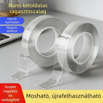 Nano kettős oldalú szalag, átlátszó és vízálló, erős tapadással