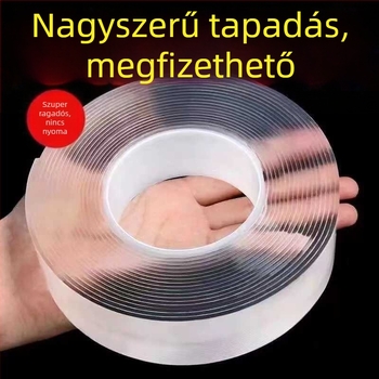 Nano kettős oldalú szalag, átlátszó és vízálló, erős tapadással