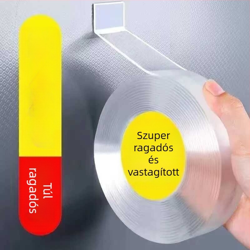 Nano kettős oldalú szalag, átlátszó és vízálló, erős tapadással