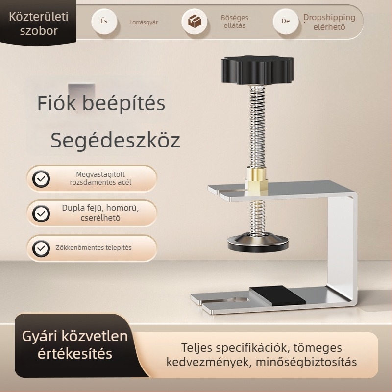 Fiókpanelek rögzítő klipsz, G-típusú gyors rögzítés, rozsdamentes acél, beépítéshez