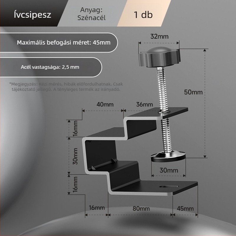 Fiókpanelek rögzítő klipsz, G-típusú gyors rögzítés, rozsdamentes acél, beépítéshez