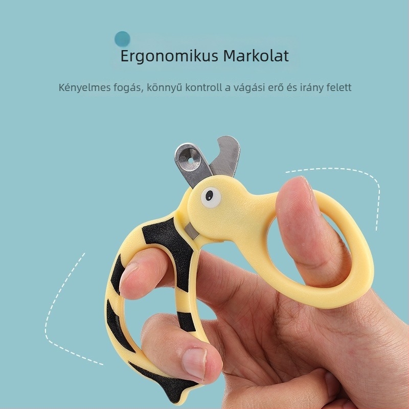 Macska- és kutyák körömvágó olló, aranyos dizájn, biztonságos vágóél a véletlen sérülés elkerülése érdekében