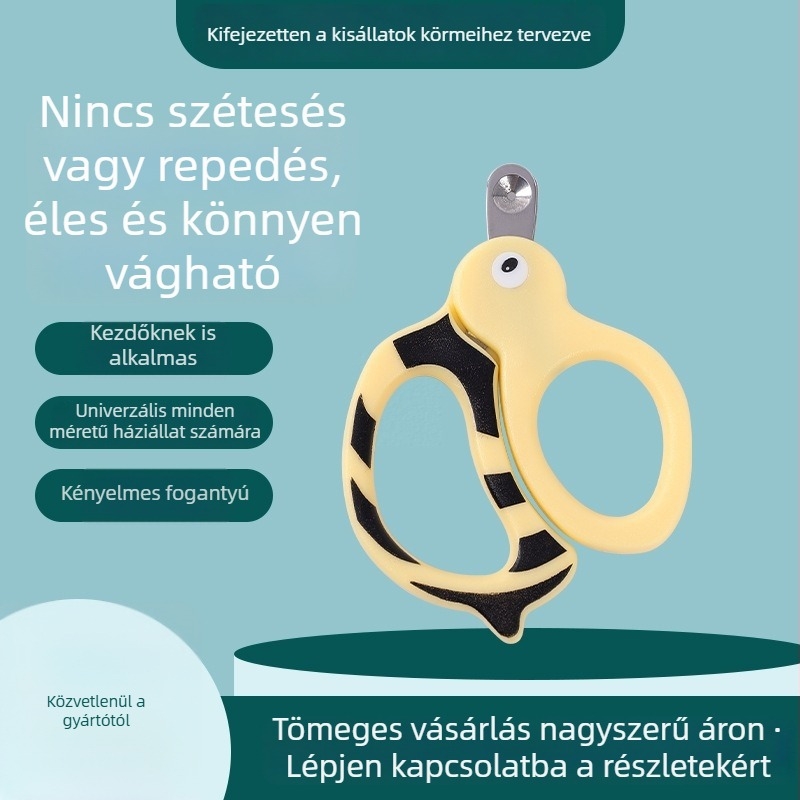 Macska- és kutyák körömvágó olló, aranyos dizájn, biztonságos vágóél a véletlen sérülés elkerülése érdekében