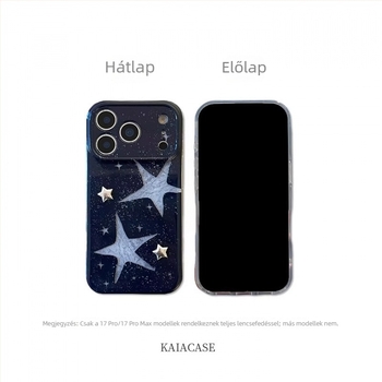 Koreai stílusú 3D csillagos pentagrammás tok iPhone 17 Pro Max és iPhone 16 Pro készülékekhez