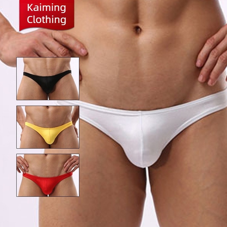 Férfi bikini alsó U‑formájú zsebbel, alacsony derekú
