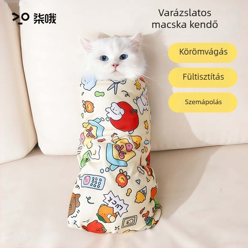 Macska ápoló kendő — többfunkciós öntapadó anyag tisztításra, karmolás elleni védelem és a menekülés megakadályozása
