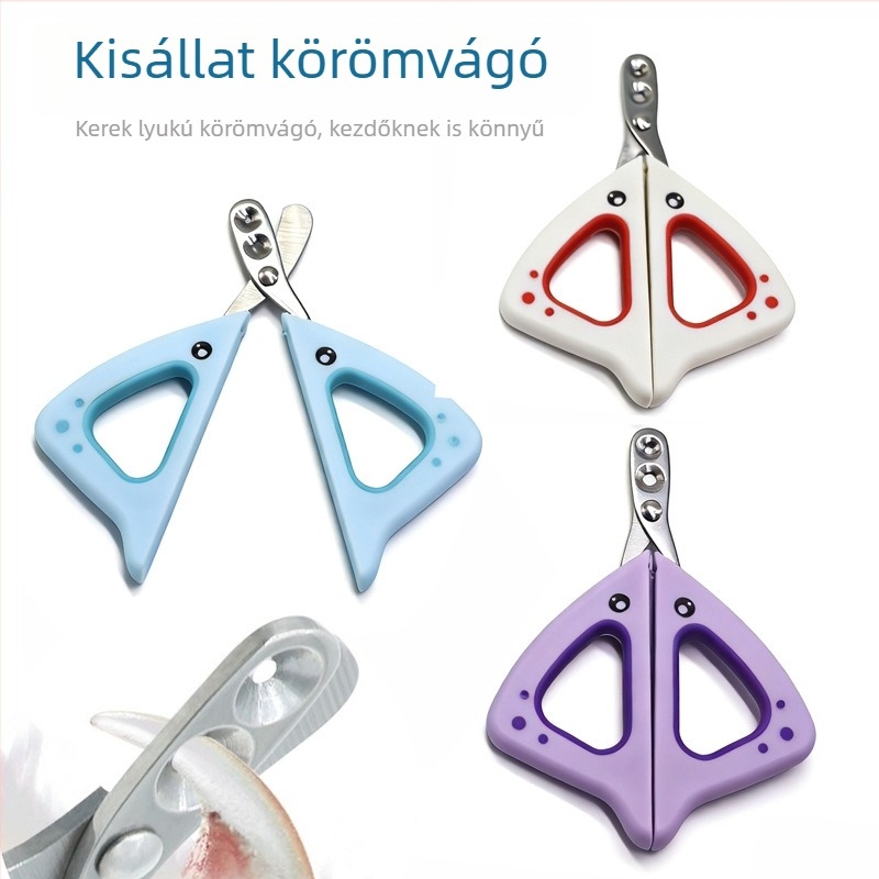 Macskáknak készült körömvágó olló, háziállatok részére, aranyos cicáknak, kör alakú nyílással