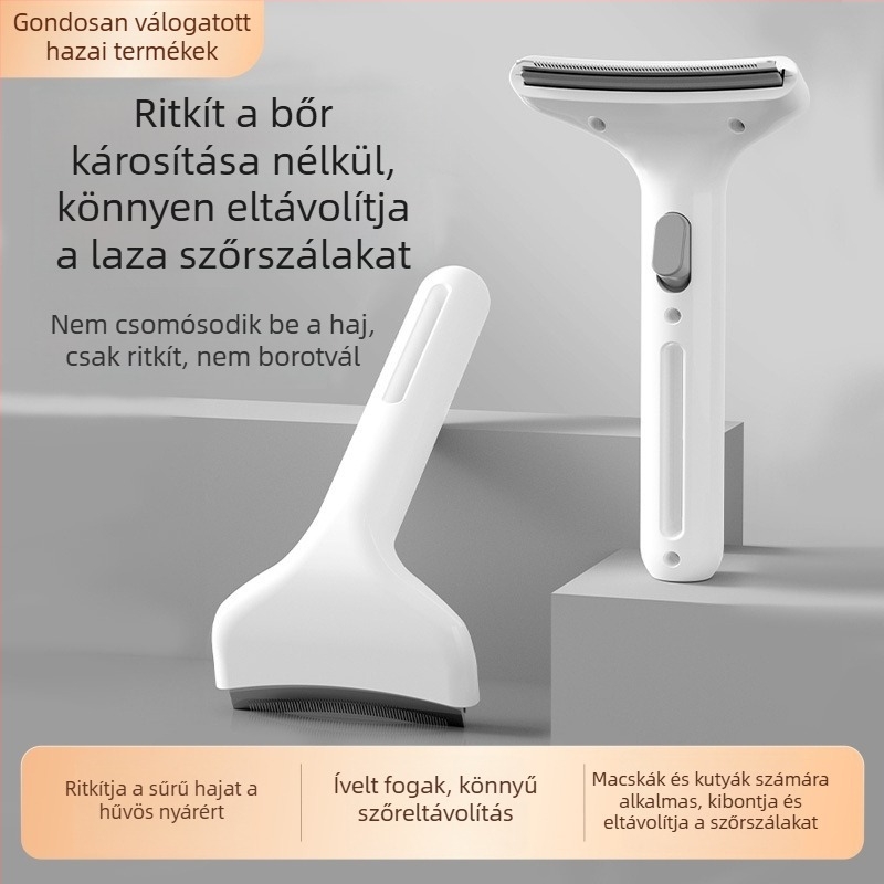 Hosszú szőrű macskák számára készült macskaszőr kímélő fésű