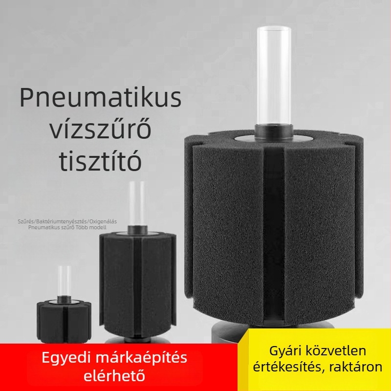 Biokémiai pamut szűrővel ellátott akváriumi szűrő, pneumatikus víz aerációval, halk működés és automatikus tisztítás