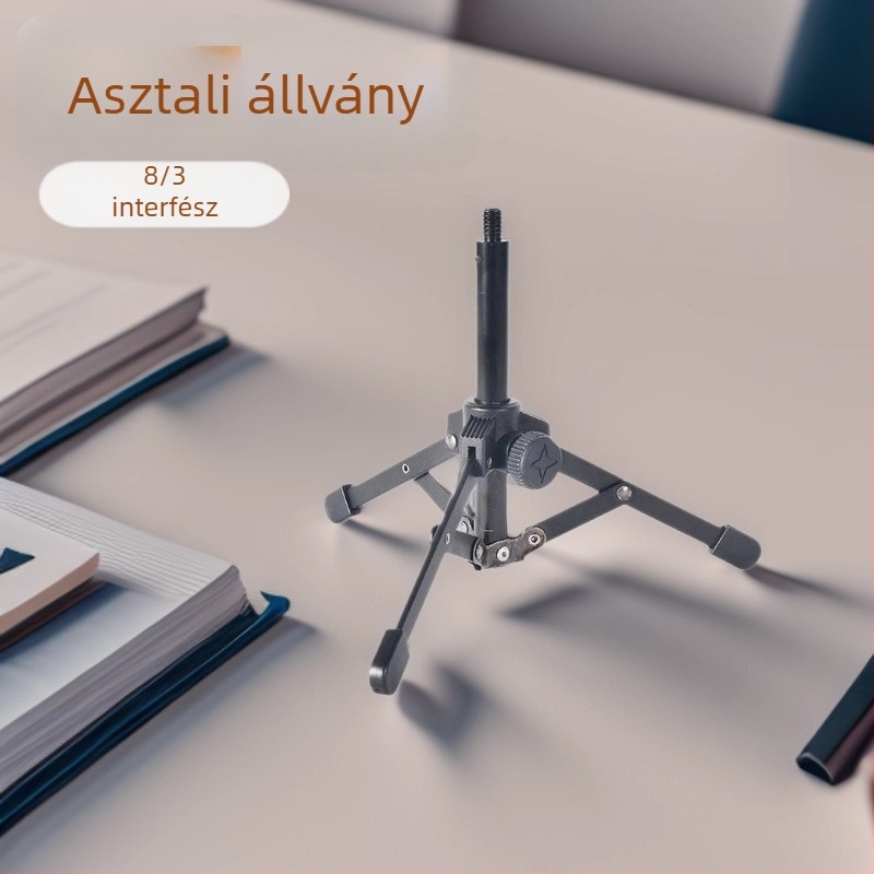 Univerzális fém mikrofonasztali állvány 8 ponttal és 3 interfeszssel; asztali telefon-tartó és felvételi tripod