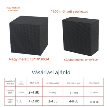 Akváriumhoz aktívszén szűrőanyag – eltávolítja a sárgás vizet és a szagokat, tisztítja a vizet, kocka formájú