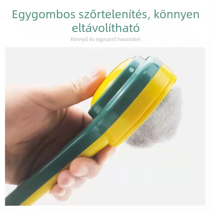 Kutyák és macskák számára készült önkitisztító fésű – egy gombnyomásos tisztítás, eltávolítja a laza szőrt