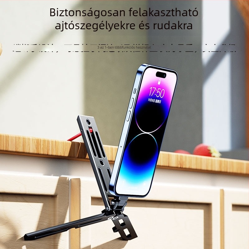 MagSafe asztali telefon-tartó alumíniumötvözetből, összecsukható mágneses gyűrűvel