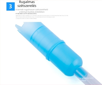 Rázó típusú akvárium-tisztító készlet: vízcsere, szívó szifon és kavics-tisztító pumpával