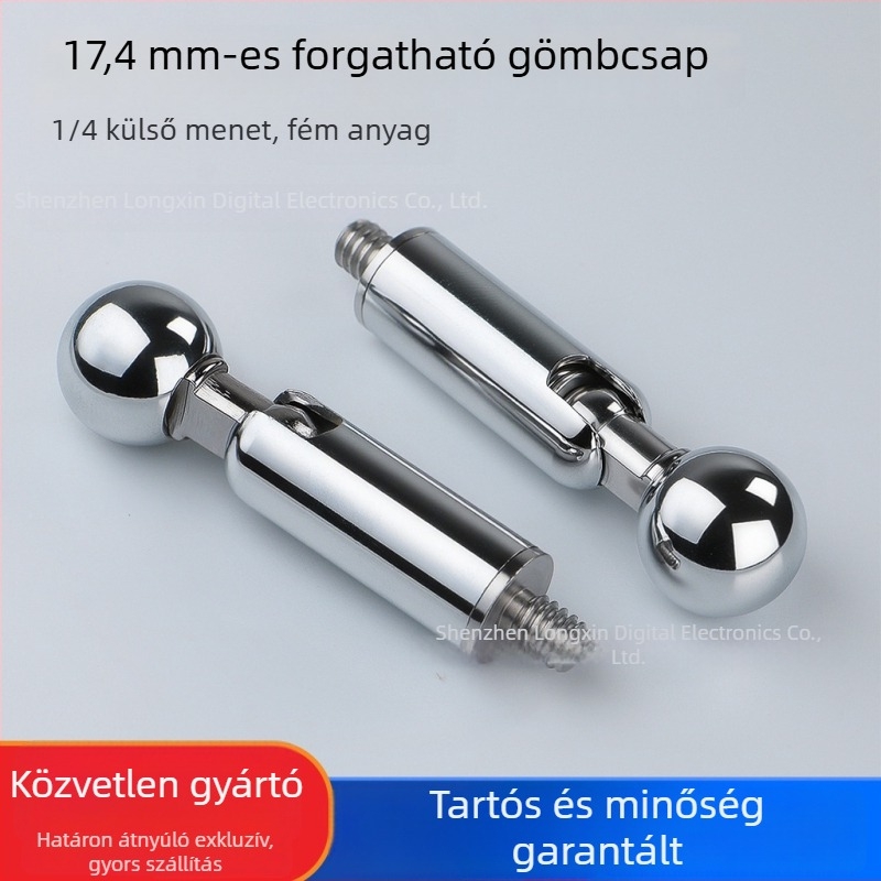 Fém Pan/Tilt gömbfej mobiltelefonos élő közvetítéshez, kiegészítő 1/4-es csavarral ellátott állványhoz és mikrofonkarhoz
