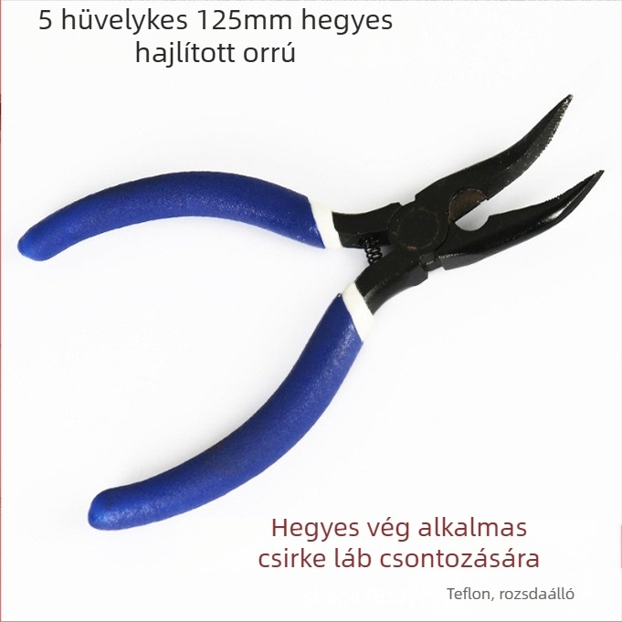 Ívelt orrú fogó készlet, 6–8 hüvelyk, fogó a szegek kihúzásához, tégelyhez való fogó, ívelt végű