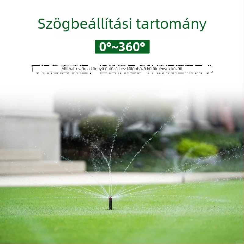 Föld alatti öntözőfej automatikus kinyúlással és fogaskerék-szórófej, 360°-ban állítható sugárzással gyep- és tájöntözéshez
